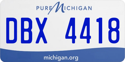 MI license plate DBX4418