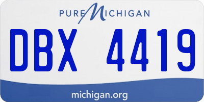 MI license plate DBX4419