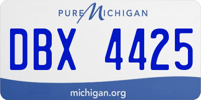 MI license plate DBX4425