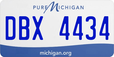 MI license plate DBX4434