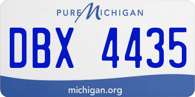MI license plate DBX4435