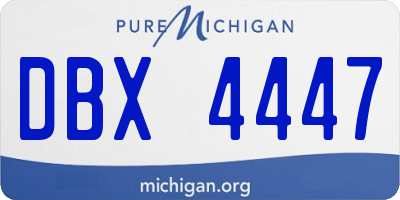 MI license plate DBX4447