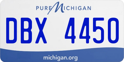 MI license plate DBX4450