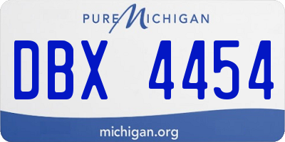MI license plate DBX4454