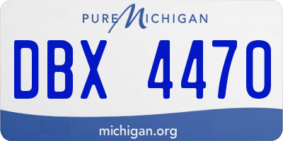 MI license plate DBX4470