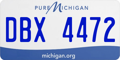 MI license plate DBX4472