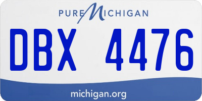 MI license plate DBX4476