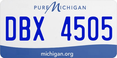MI license plate DBX4505