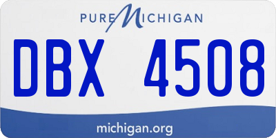 MI license plate DBX4508