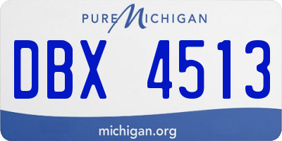 MI license plate DBX4513