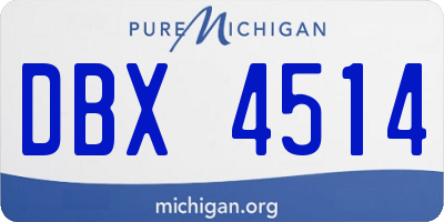 MI license plate DBX4514