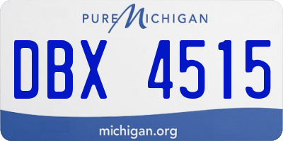 MI license plate DBX4515
