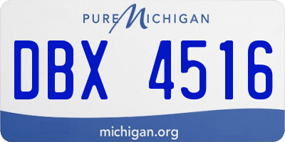 MI license plate DBX4516