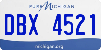 MI license plate DBX4521