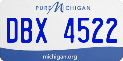 MI license plate DBX4522
