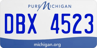 MI license plate DBX4523
