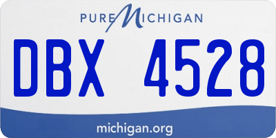 MI license plate DBX4528