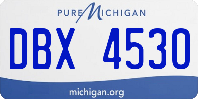 MI license plate DBX4530