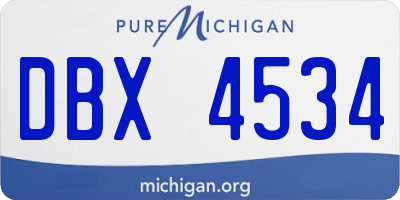 MI license plate DBX4534