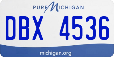 MI license plate DBX4536