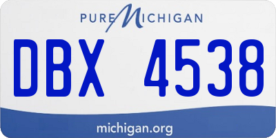 MI license plate DBX4538