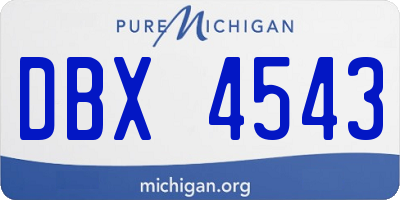 MI license plate DBX4543