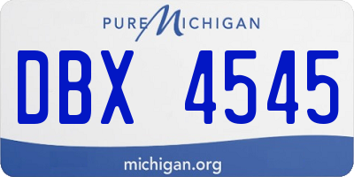 MI license plate DBX4545