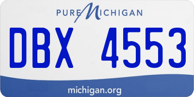 MI license plate DBX4553