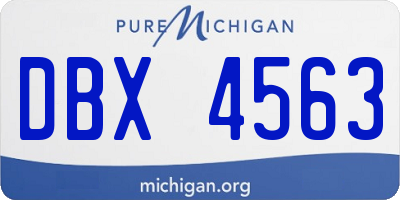 MI license plate DBX4563