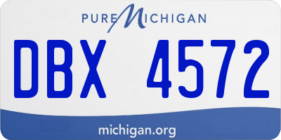 MI license plate DBX4572