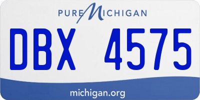 MI license plate DBX4575