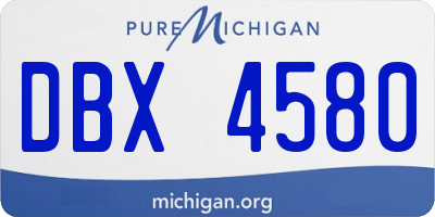 MI license plate DBX4580