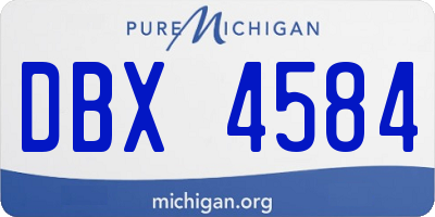 MI license plate DBX4584