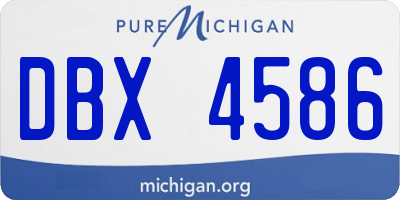 MI license plate DBX4586