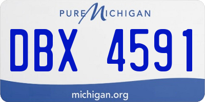 MI license plate DBX4591