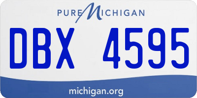 MI license plate DBX4595