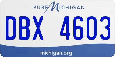 MI license plate DBX4603