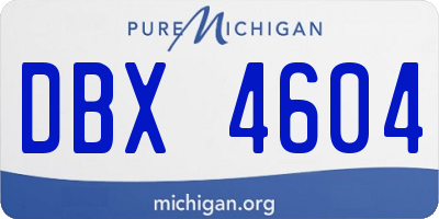 MI license plate DBX4604