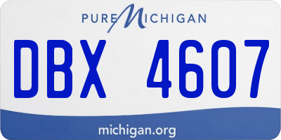 MI license plate DBX4607