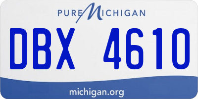 MI license plate DBX4610
