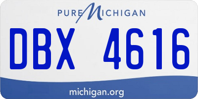 MI license plate DBX4616