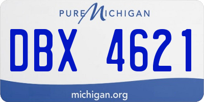 MI license plate DBX4621