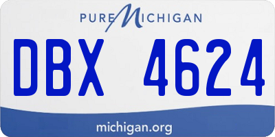 MI license plate DBX4624