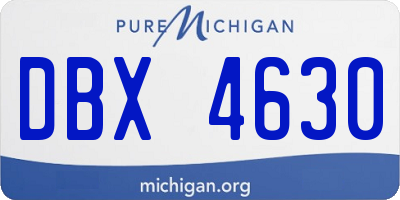 MI license plate DBX4630