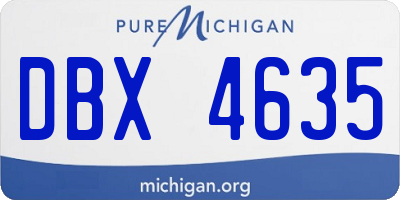 MI license plate DBX4635