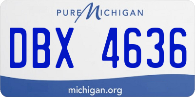 MI license plate DBX4636