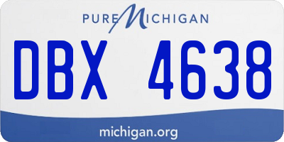 MI license plate DBX4638