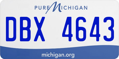 MI license plate DBX4643