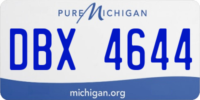 MI license plate DBX4644