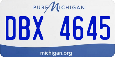MI license plate DBX4645